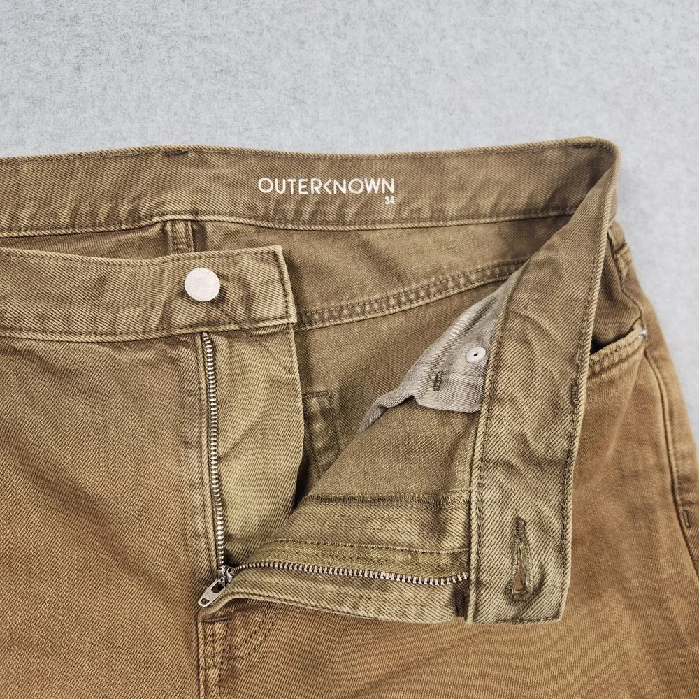 Outerknown Jeans 34x30 (Actual 36x32) Green Brown Denim SEA Drifter Tapered